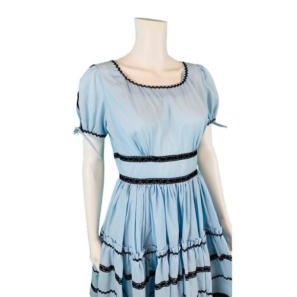 Vintage 1960s Party Square Dance Ric Rac Dress | W 28" - Picture 5 of 10